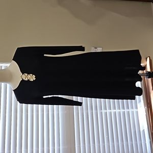 Simple Black Dress with Gold Rings